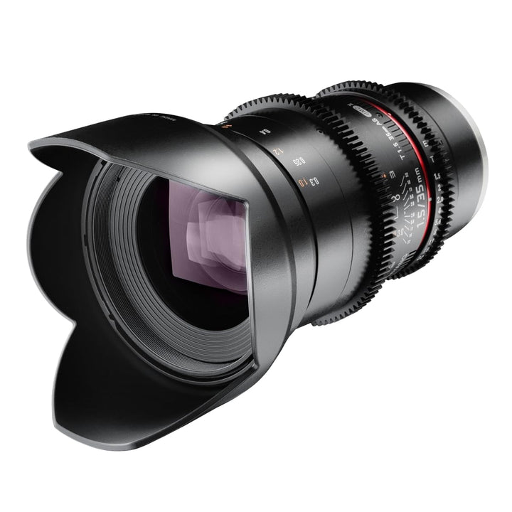 Samyang 7811 35/1,5 Objektiv Video DSLR II Sony E manueller Fokus Videoobjektiv 0,8 Zahnkranz Gear,