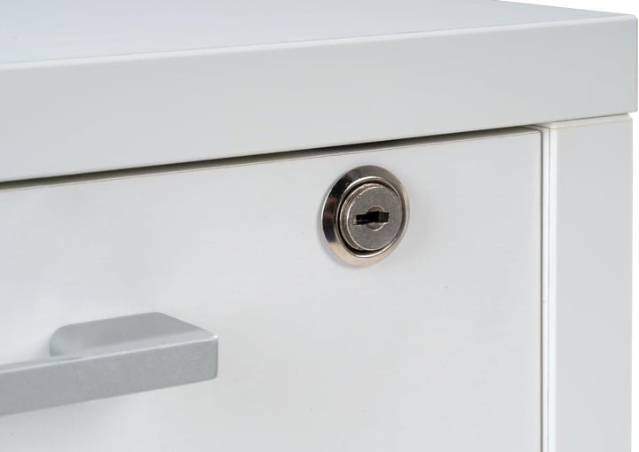 Container Rollcontainer Schubladenschrank | Weiss | 4 Schubladen | Abschliessbar