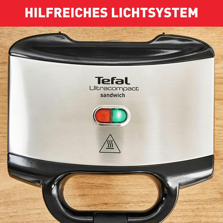 Tefal Ultracompact Sandwichmaker SM1552 | für dreieckige Sandwichtoasts | antihaftbeschichtete Platt