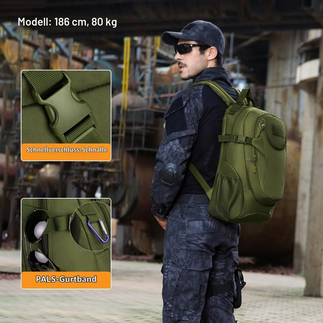 VINBAGGE Rucksack Molle Taktische Motorrad Wanderrucksack Outdoor Wasserdicht Trekkingrucksack 25L C