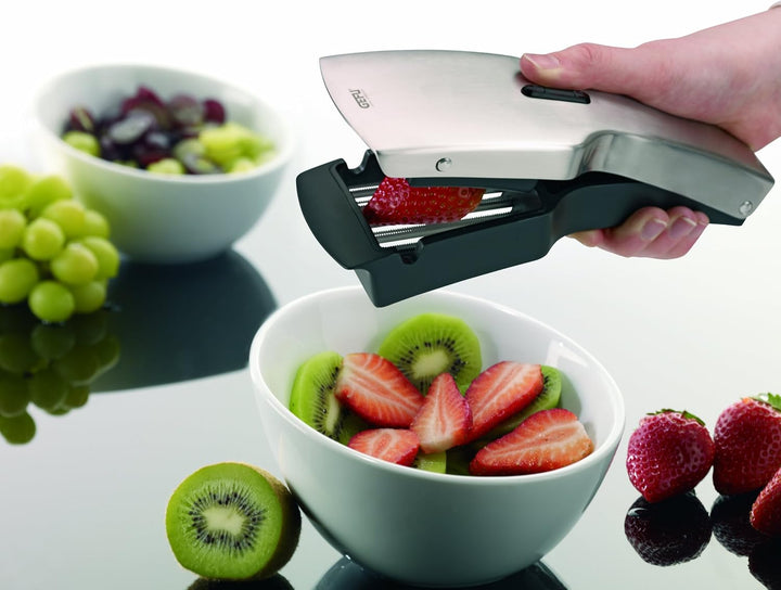 GEFU TARI Gemüseschneider mit 5mm Klingenzähnen - Präziser Scheibenschneider für Obst, Eier & Ka