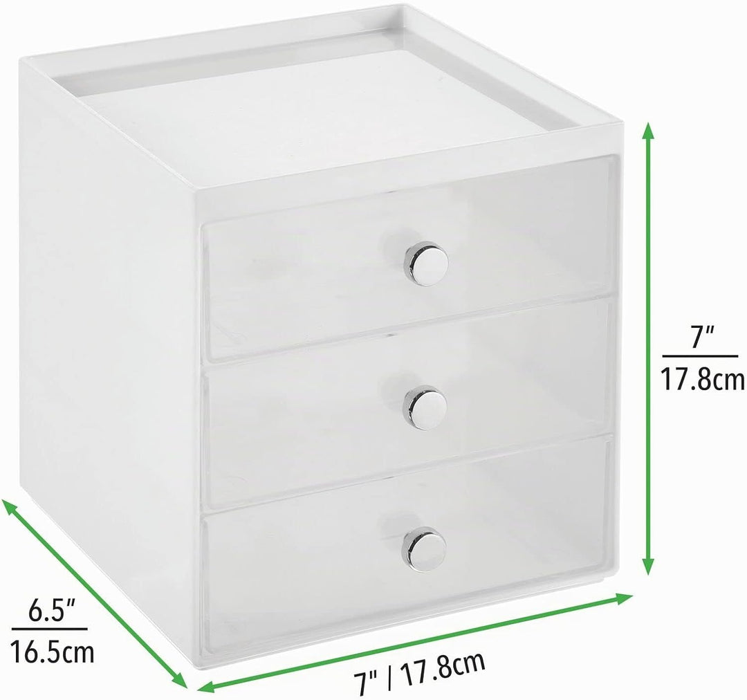 mDesign Make-up Organizer – Schminkaufbewahrung mit 3 Schubladen für Lidschatten, Lippenstift &amp; Co.