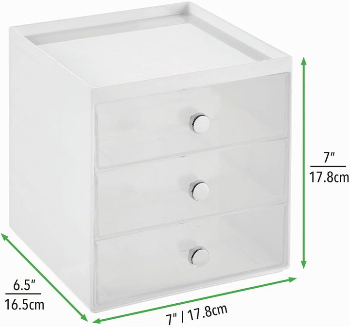 mDesign Make-up Organizer – Schminkaufbewahrung mit 3 Schubladen für Lidschatten, Lippenstift &amp; Co.