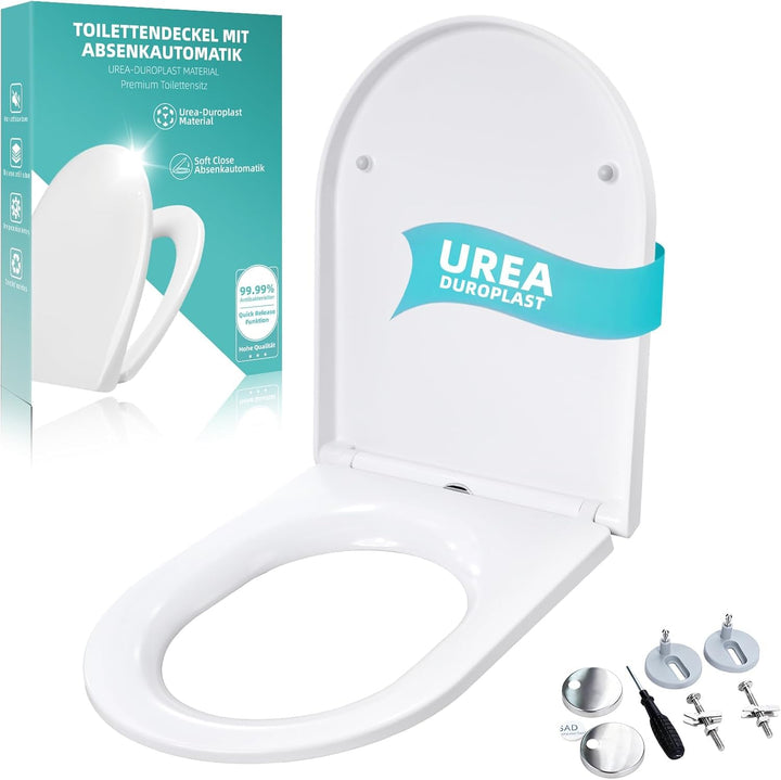 Toilettendeckel mit Absenkautomatik,Urea-Duroplast WC Sitz Quick-Release Funktion zur Einfachen Rein