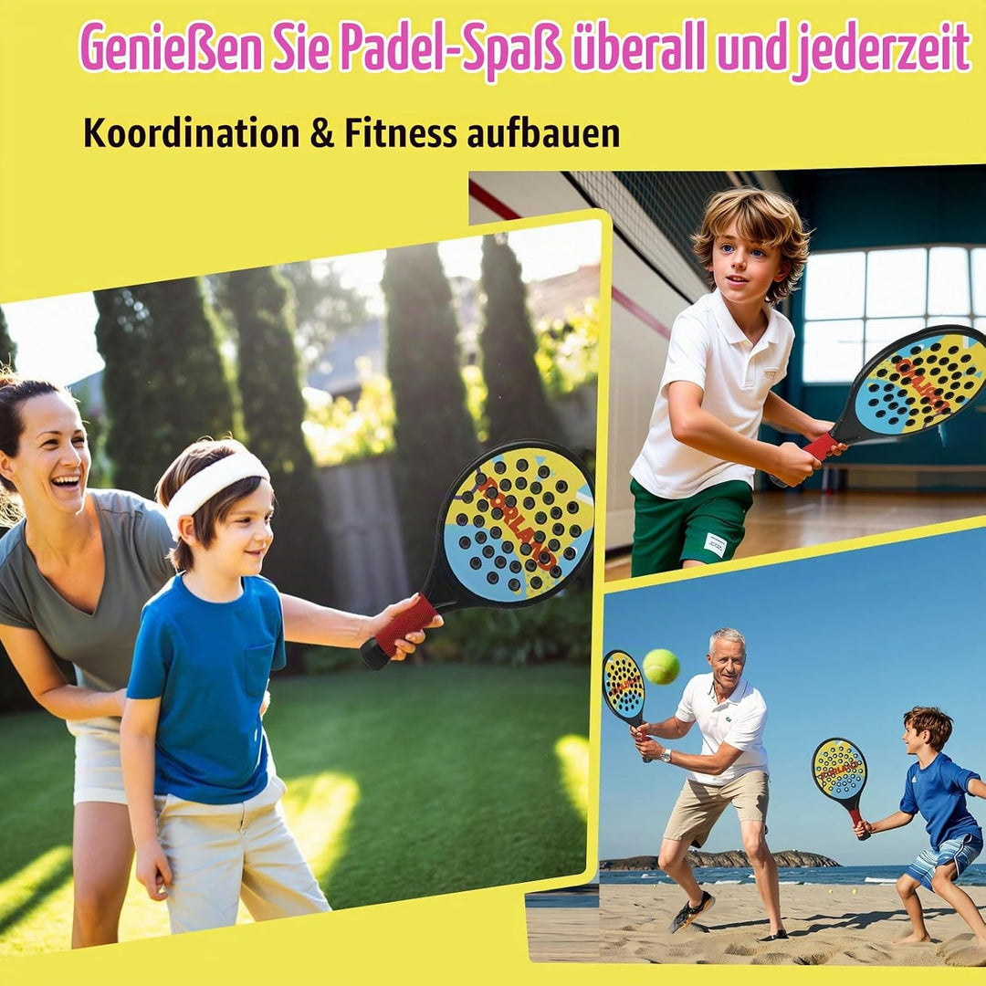 Kinder Padel Schläger Set, Leichte Padelschläger für Einsteiger Jungen Mädchen ab 6 Jahre, Ballspiel