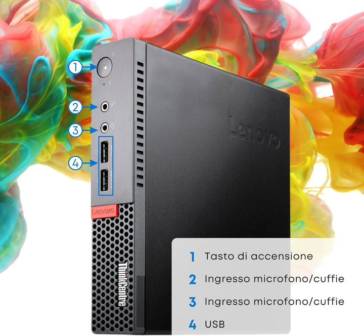 Lenovo ThinkCentre, Mini PC Tiny, Intel i5-9500 6 Core 3 GHz, RAM 16 GB SSD 256 GB, Win 11, Desktop