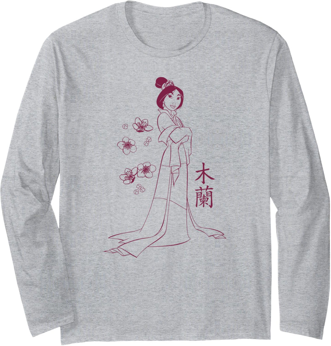 Disney Mulan Outline Langarmshirt