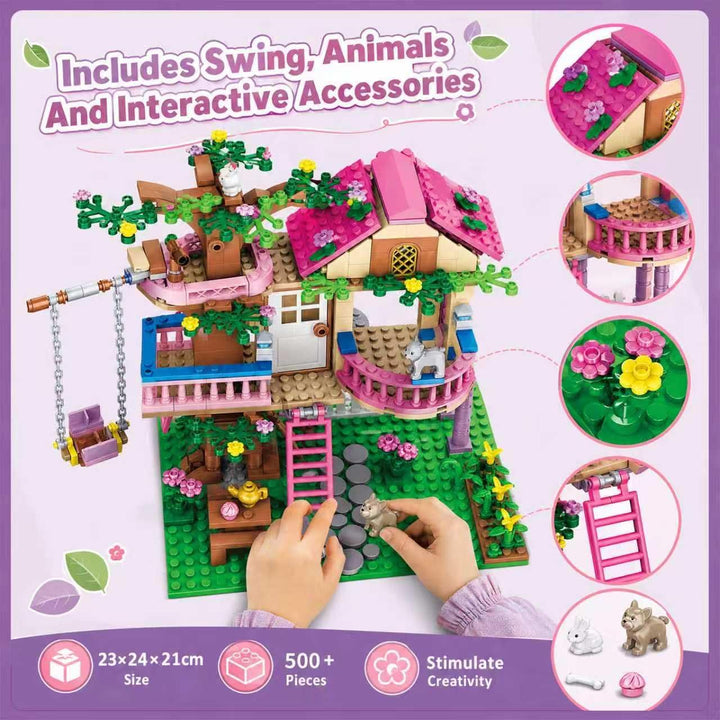 CSNRHG Dream Tree House Friends Bauset 504 Teile Konstruktionsspielzeug Geschenke für Erwachsene, Dr