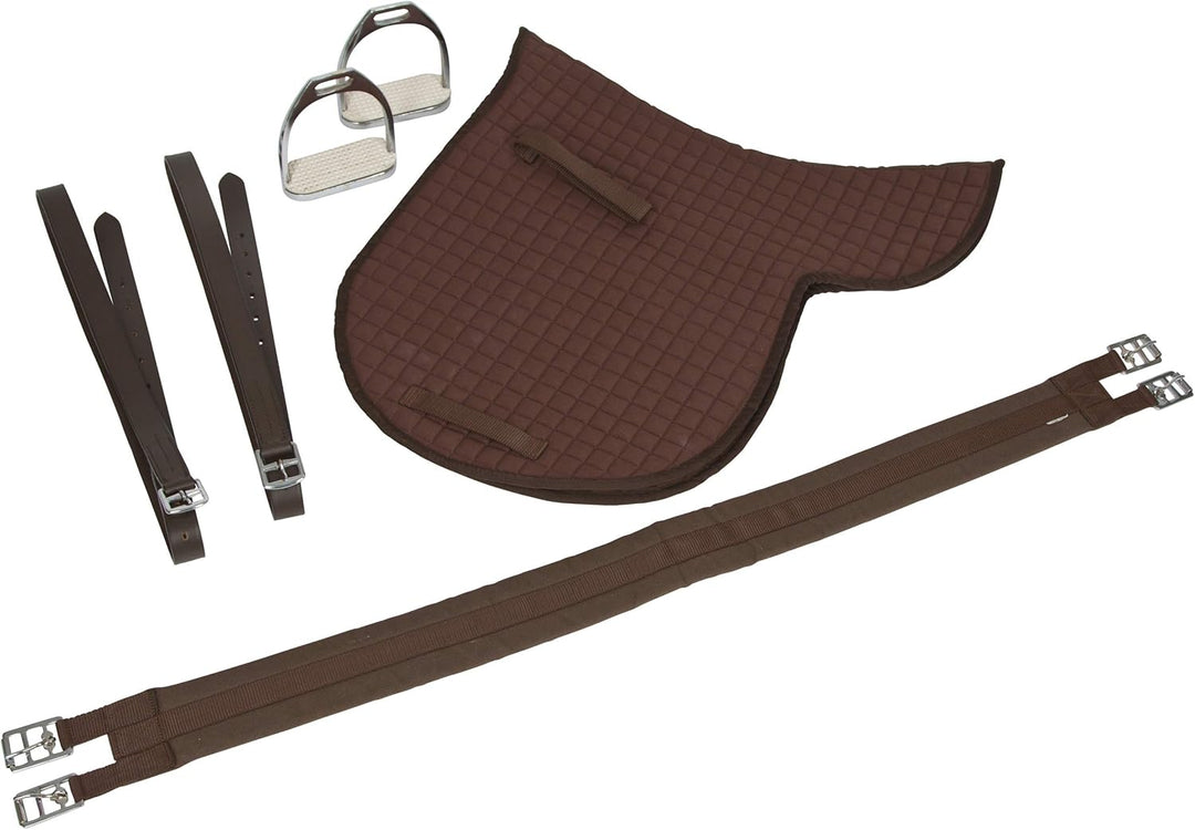 Kerbl 32198 Hafl.-Sattelset braun (incl.Gurt,Decke,Steigbügel,-riemen) braun Haflinger: 17.5 inches,