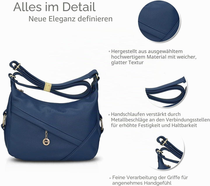NICOLE & DORIS Damen Schultertasche Weiche Leder Frauen Umhängetasche Handtasche Damen Crossbody Mes