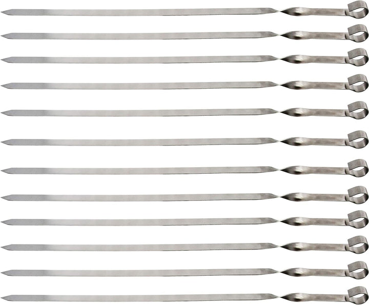 Olymp Edelstahl Schaschlikspiesse 60cm / 2mm Stärke / 1,5cm Breite/EXTRA STARK/Schampura Grillspiess