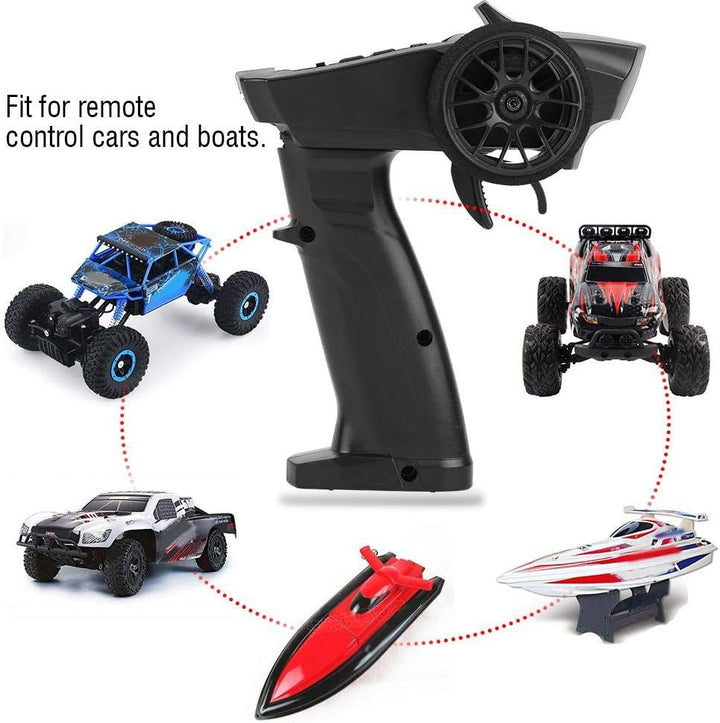 Dilwe RC Sender, 2.4GHZ 3-Kanal-Funkfernsteuerungssender und -empfänger für RC Auto und Boot (91803G