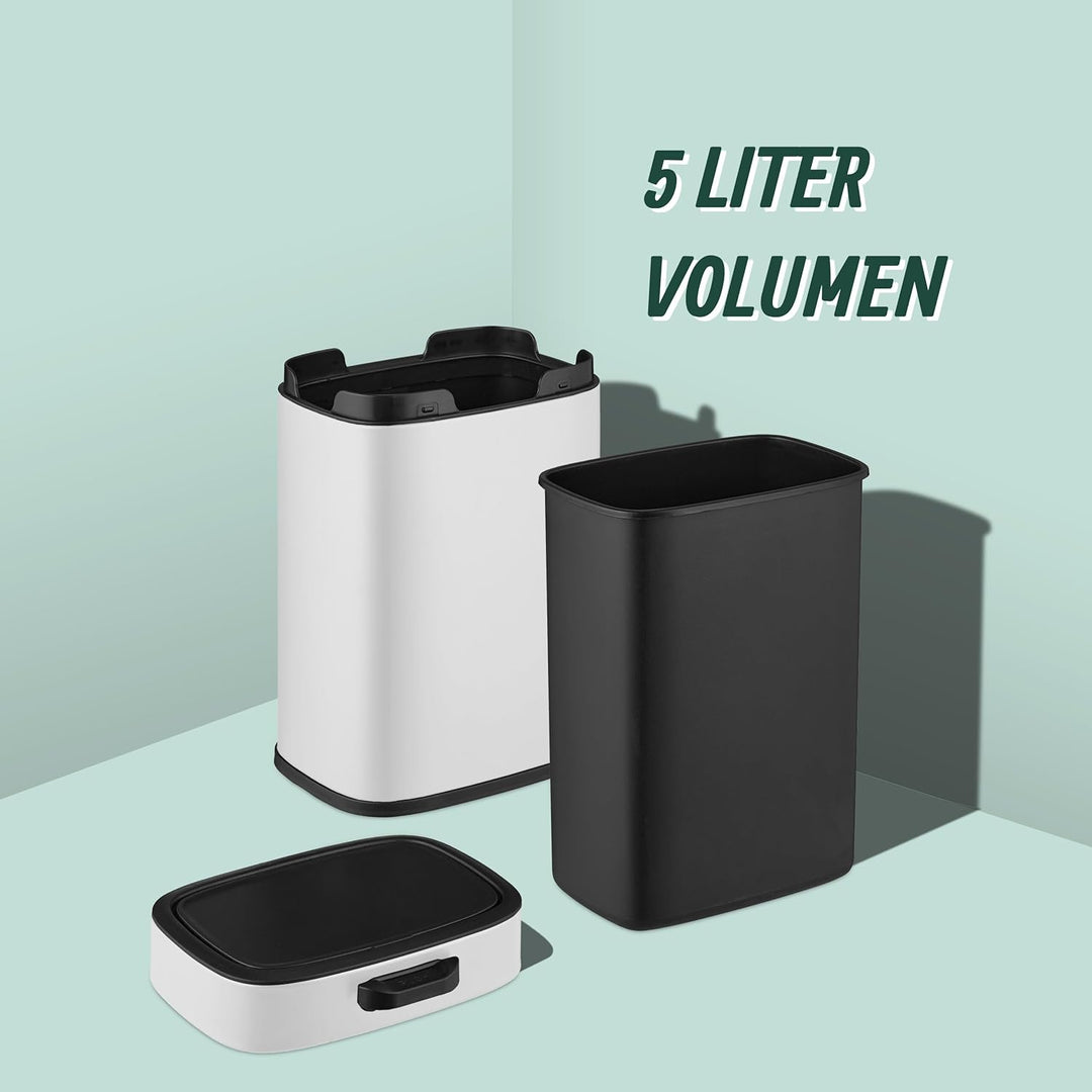 Relaxdays Küchenmülleimer 5 L, hängender Biomüllbehälter, Inneneimer, Aufhängung &amp; Klebepads, Türmül