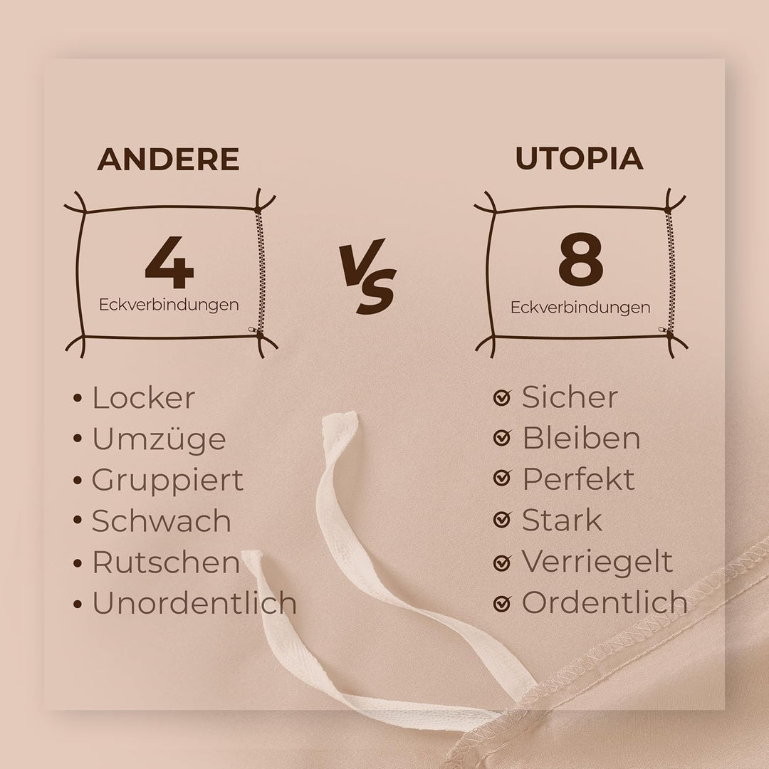 Utopia Bedding Bettwäsche 200x200 Set - Mikrofaser Bettbezug 200x200 cm + 2 Kissenbezüge 80x80 cm -