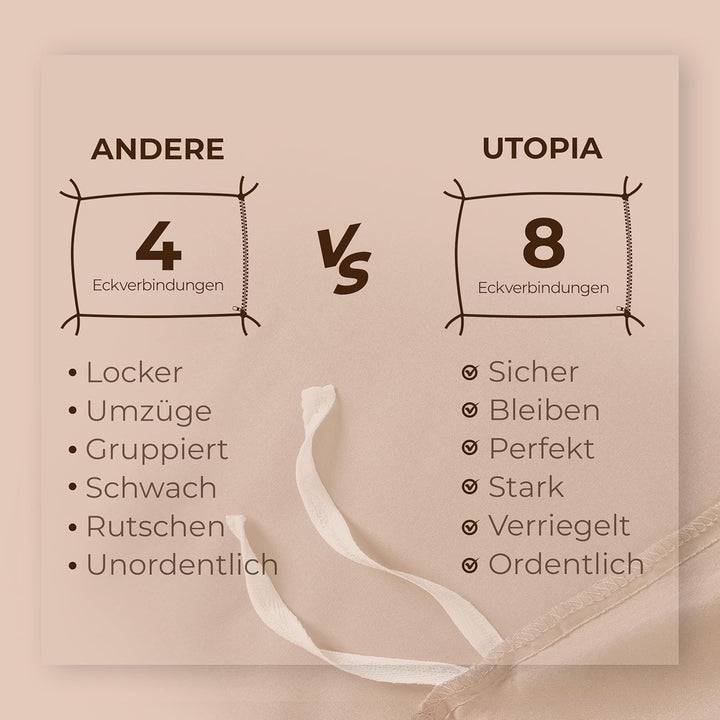 Utopia Bedding Bettwäsche 220x240 Set - Mikrofaser Bettbezug 240x220 cm + 2 Kissenbezüge 65x65 cm -