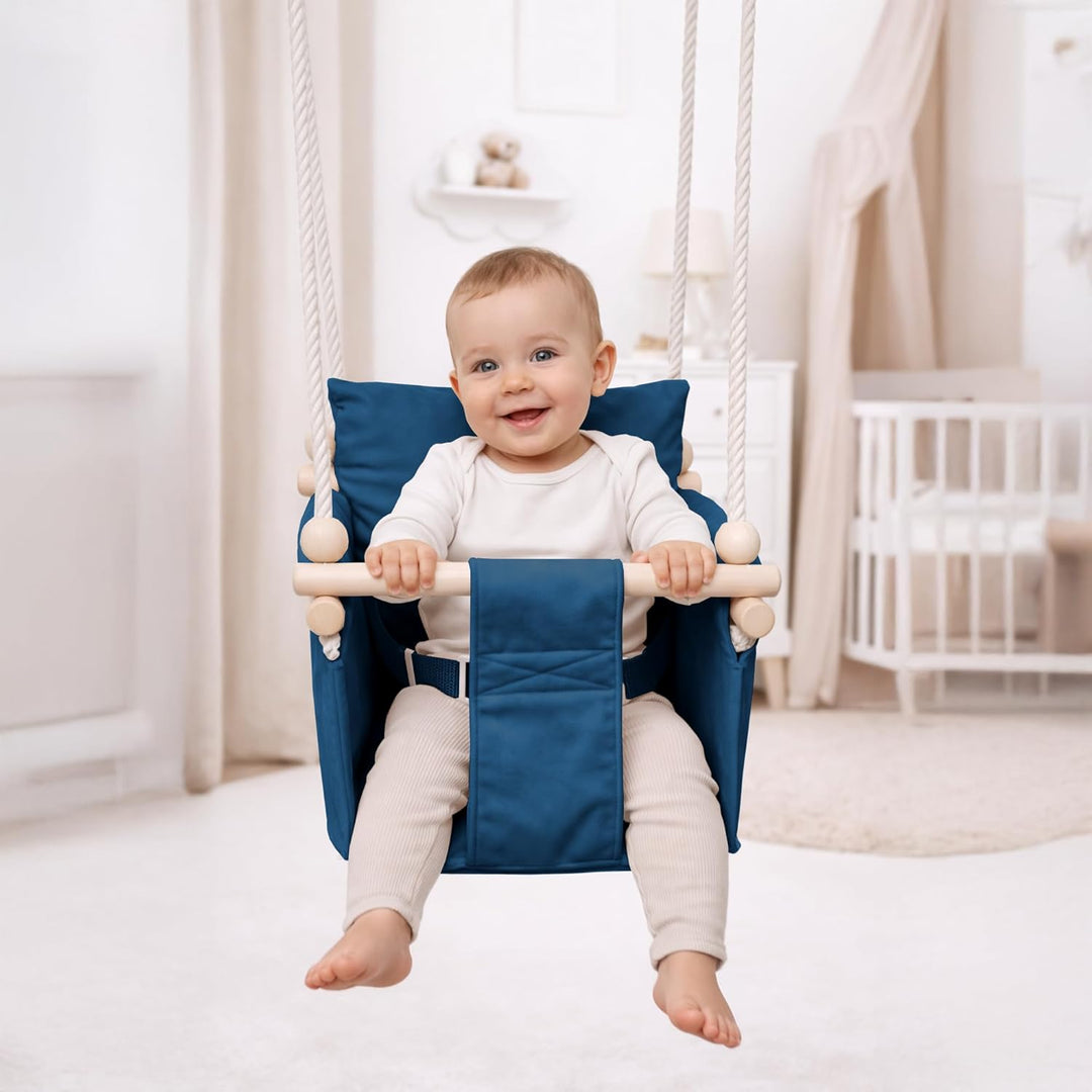 MAMOI® Babyschaukel, Baby schaukel Indoor, Kinderschaukel aus Holz, Holzschaukel für Kinder, Schauke