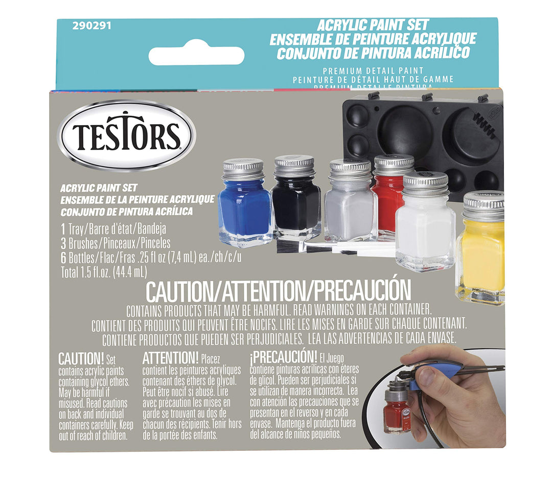Testors Wooden Derby Car Acrylic Paint Set 6/Pkg-Primary
