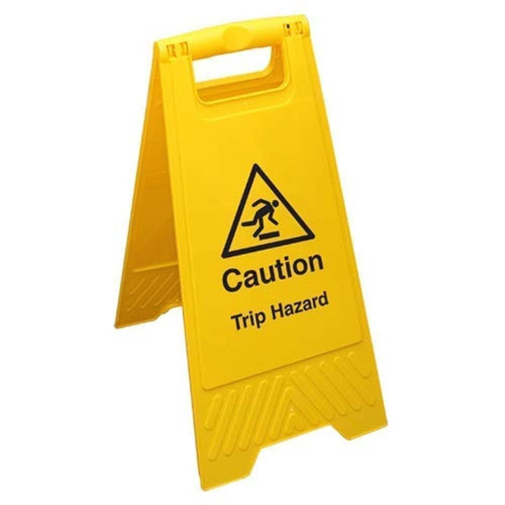 Bodenwarnschild mit Aufschrift „Caution Trip Hazard“, doppelseitig, Gelb