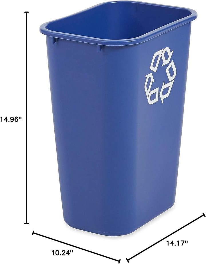 Rubbermaid Commercial Products FG295773BLUE Recyclingbehälter neben Schreibtisch, gross, 39,03 L, Bl