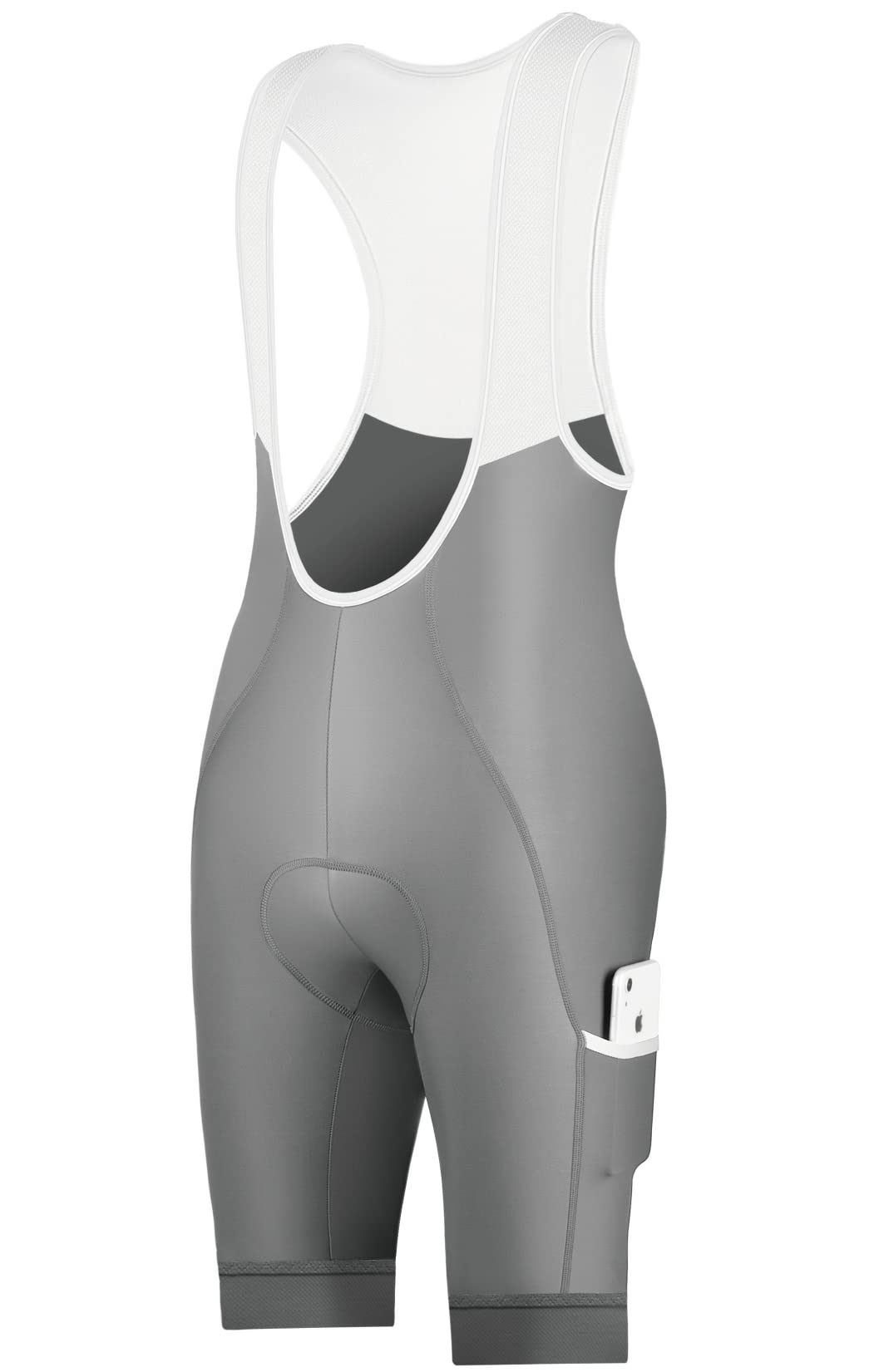 CEROTIPOLAR Radhosen für Herren, Lange Polsterung, Fahrrad-Bib-Shorts UPF50+ M Gray, M Gray