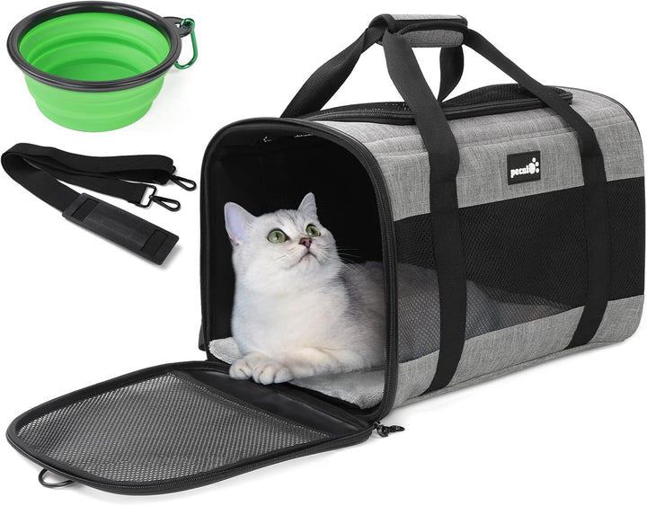 Pecute Katzentransportbox, Atmungsaktive Hundetasche Transportbox, Katzen Transportboxen Mit Verstel