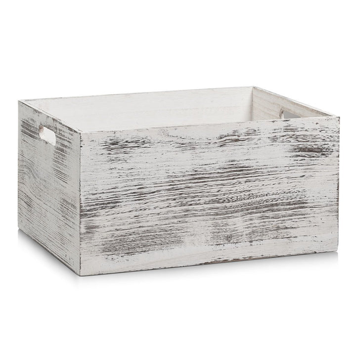 Zeller Aufbewahrungs-Kiste Rustic weiss, Holz, 40x30x20 cm, 15135