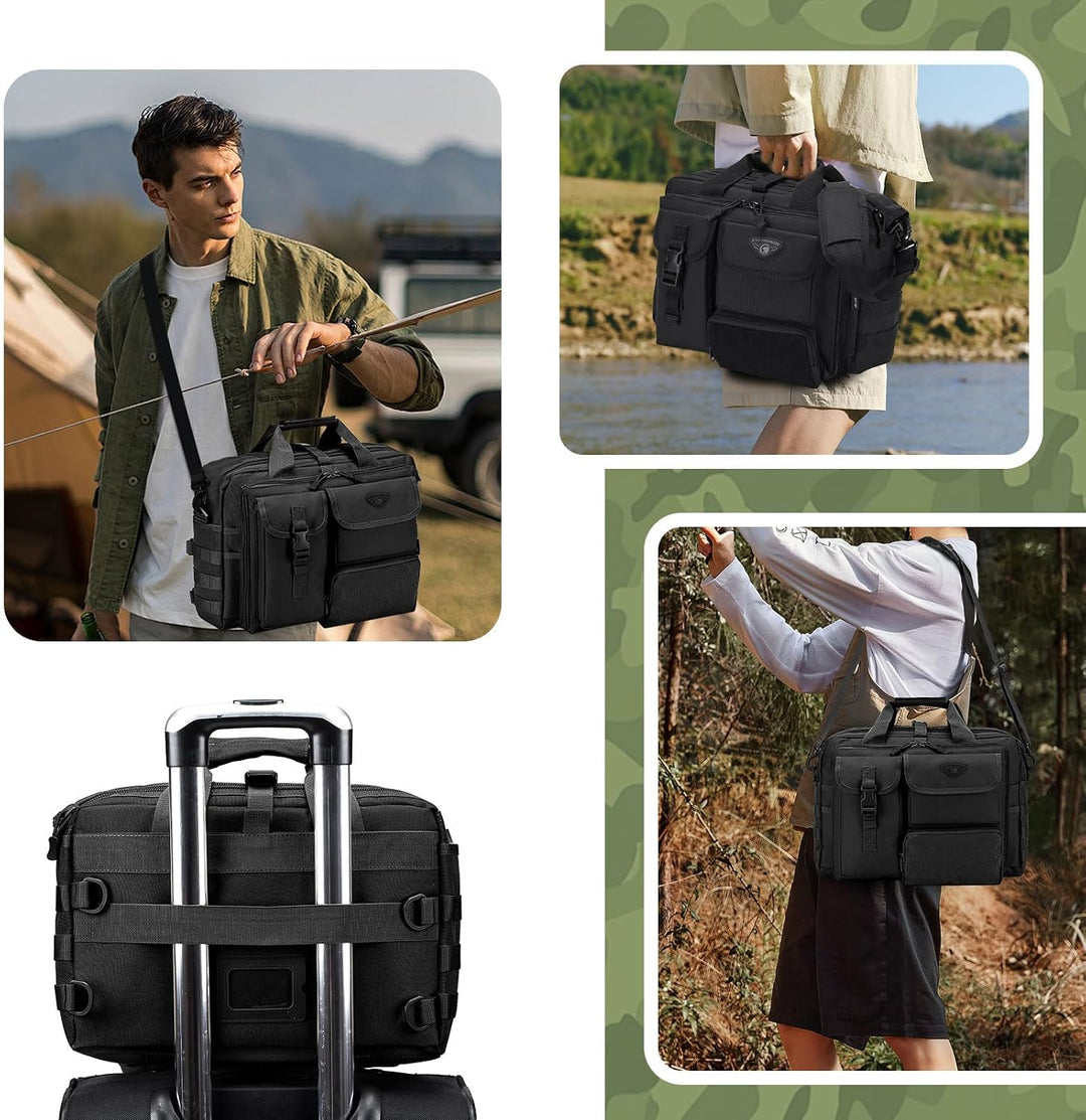 BAGZY Multifunktional Taktische Tasche Arbeitstasche Herren Militär Umhängetasche 15,6 Zoll Laptopta