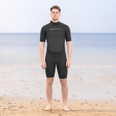 AQUATEC Shorty Neoprenanzug für Herren - 2X Dicke: 2mm & 3/2mm | Hochwertige Neoprenanzug für Herren