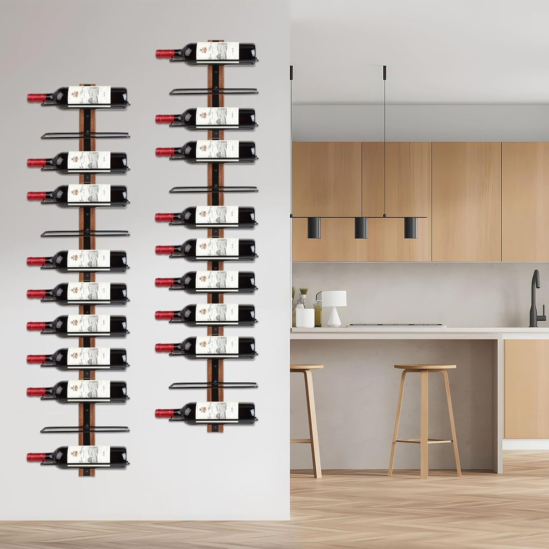 Weinregal zur Wandmontage Für 24 Weinflaschen, Flaschenhalter Flaschenregal Holz, Weinflaschenhalter