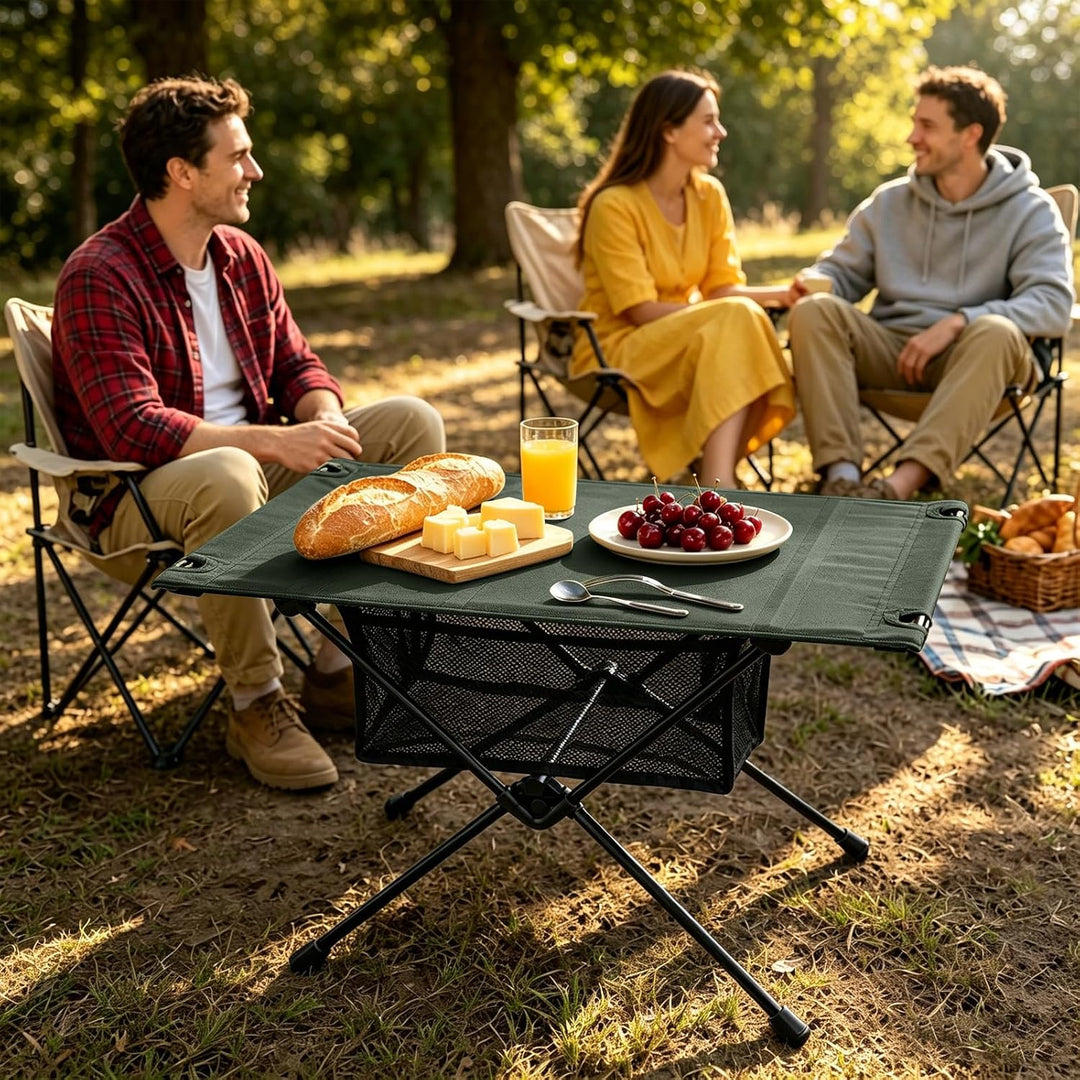 Camping Tisch Klappbar Faltbar Ultraleicht Outdoor Tisch, Höhenverstellbar mit Tragetasche und Netz