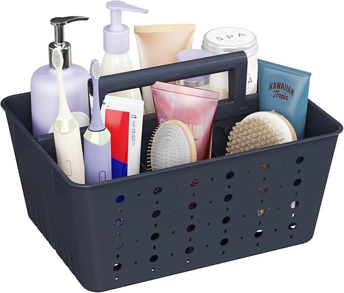 Lifewit Kunststoffkorb mit Griffen 2 Stück, tragbarer Duschkorb, Aufbewahrungs Organizer für Shampoo