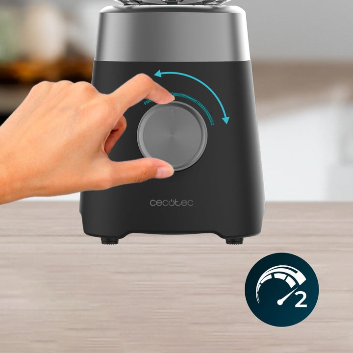 Cecotec Standmixer Power Black Titanium 1300MAX B Pro, 1300 W, 20.000 U/min, 2 Stufen + Pulse, 1,5 l