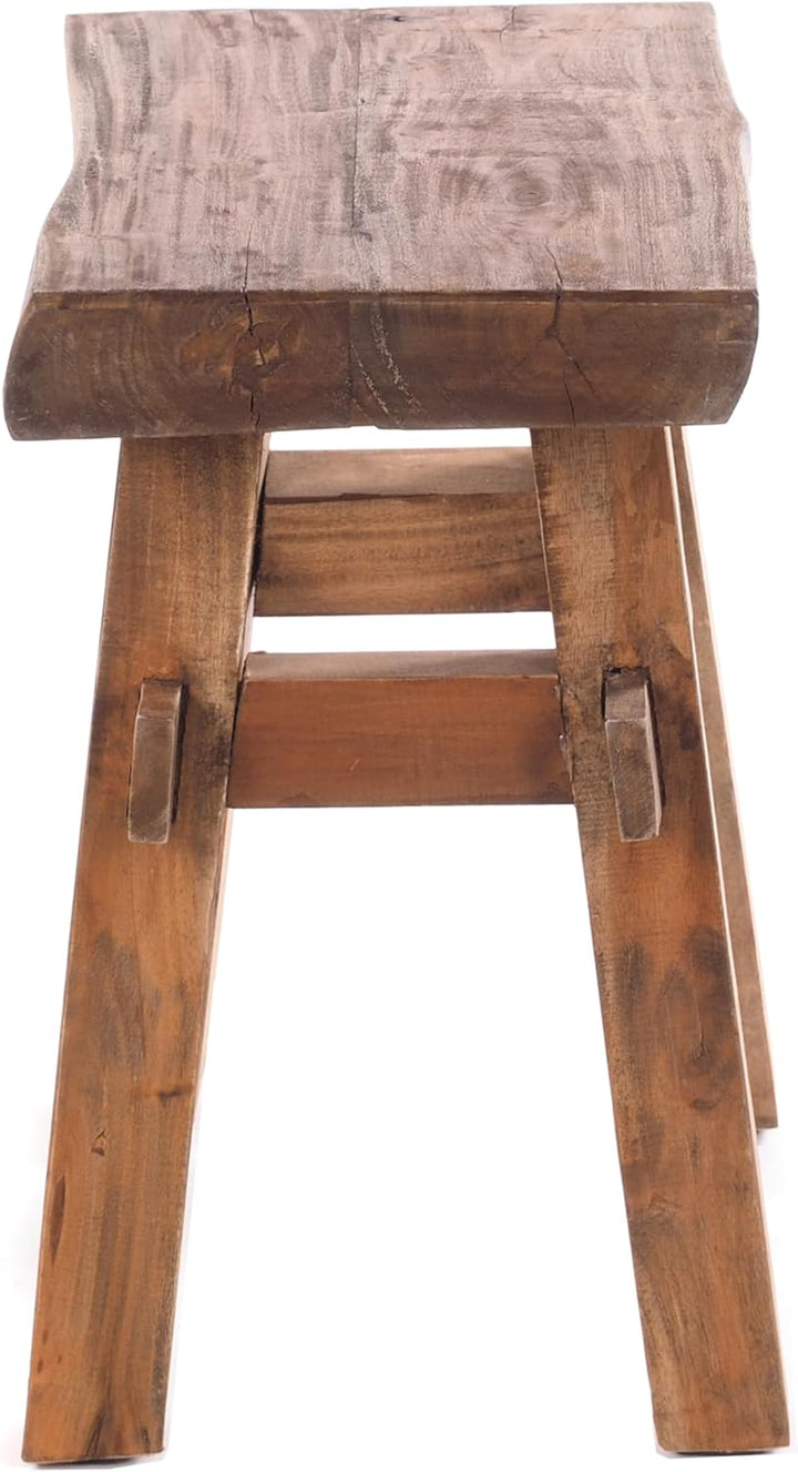 DESIGN DELIGHTS RUSTIKALER Holz HOCKER Vintage 40" | Recycling Hartholz, 43x45x27 cm (HxBxT) | Sitzh