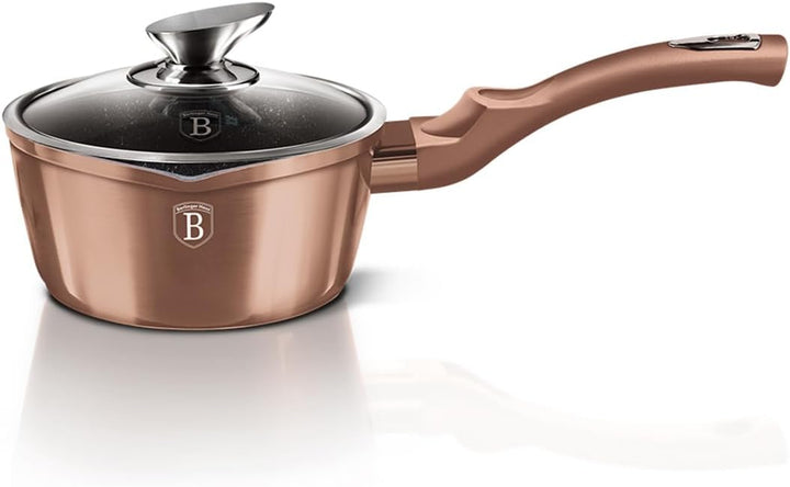 Berlinger Haus Rose Gold Collection Stieltopf mit Glasdeckel Thermo 16 cm