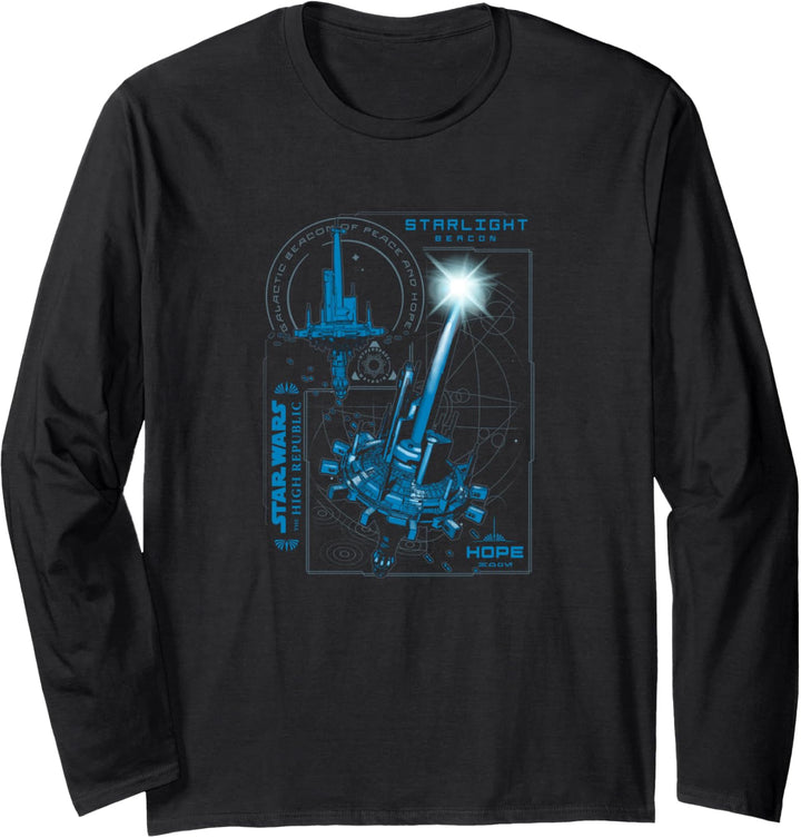 Star Wars High Republic Starlight Station Schematic Langarmshirt