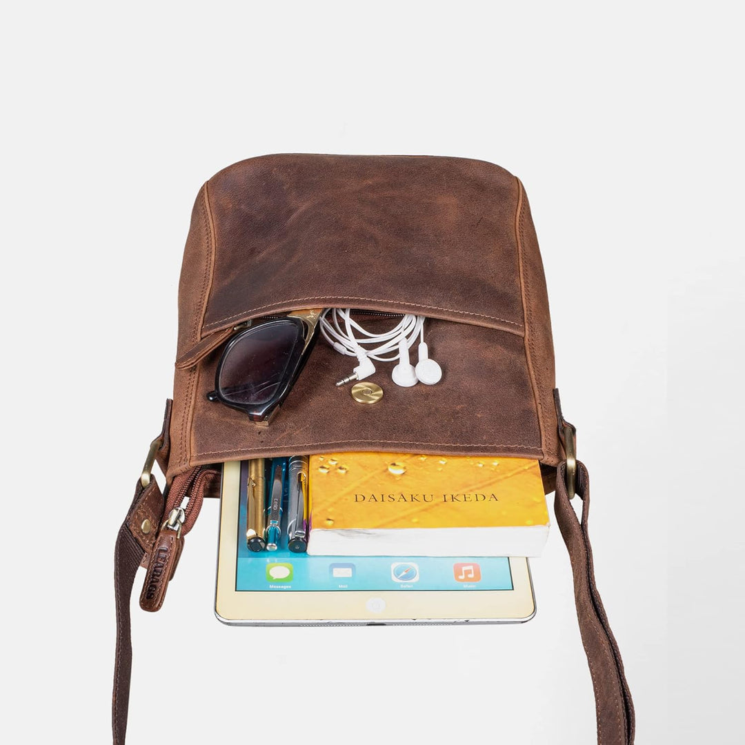 LEABAGS Leder Handtasche Damen I Premium Echtleder Umhängetasche I Damen Schultertasche I Damentasch
