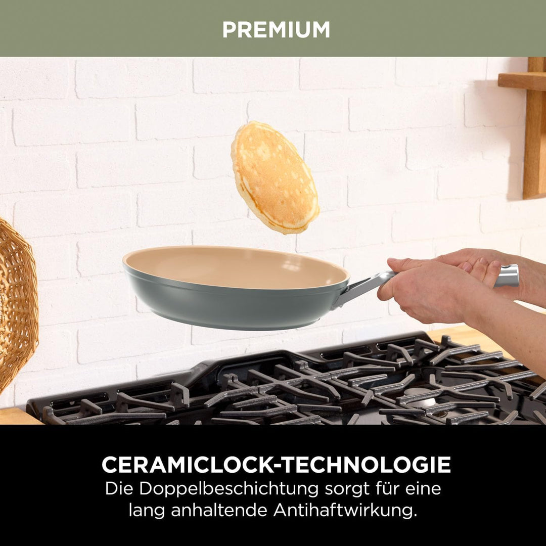 Ninja Extended Life Keramic Kochset 5-teilig (20 & 24 cm Sauteuse + 16, 18 & 20 cm Töpfe & Deckel),