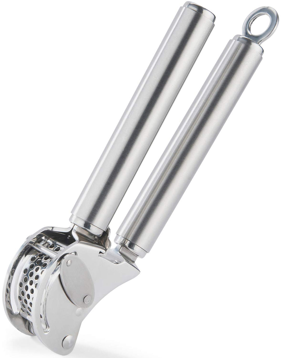 RÖSLE Knoblauchpresse mit Abstreifer, Presse in Profi-Qualität für Ingwer und Knoblauch, mit klappba