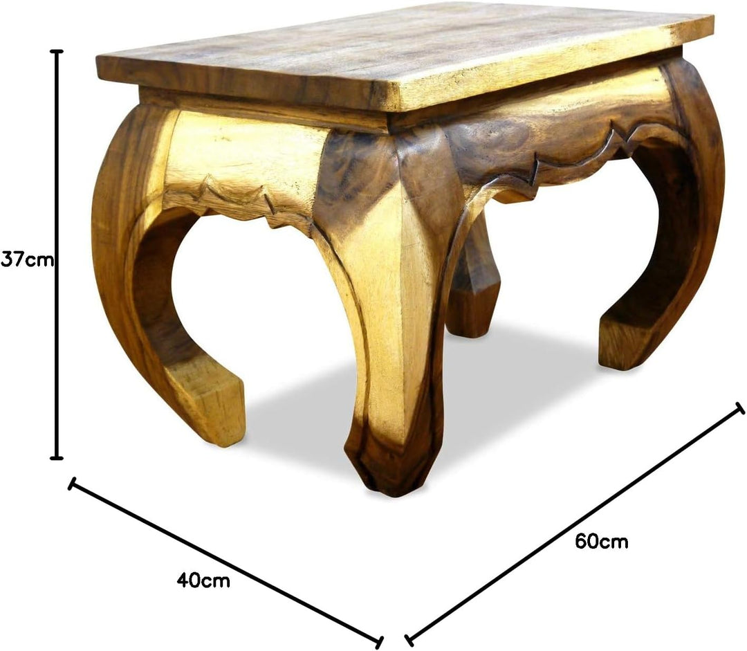 livasia Opiumtisch aus Suar-Holz, Beistelltisch, Couchtisch, Nachttisch, Massivholz Möbel