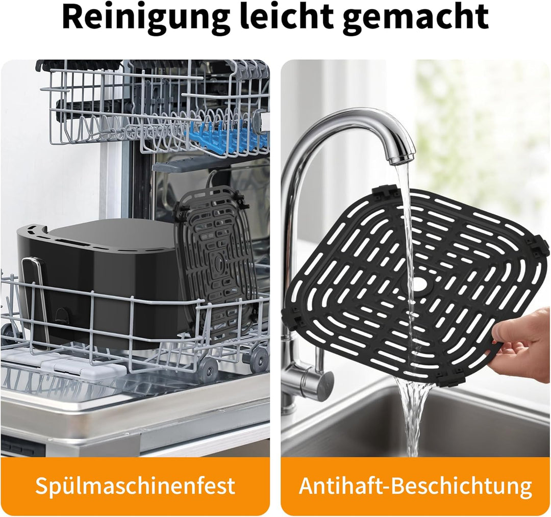 aeco TOUCH AirFryer 5,7 Liter, Heissluftfritteuse mit 270° beleuchtetem Sichfenster & digitalem Touc