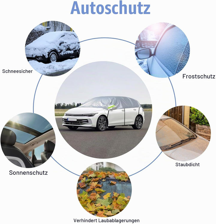 CICMOD Halbgarage Auto, Winter Autoabdeckung für EIS Sonne Staub Schutz Halbgarage Auto Abdeckplane
