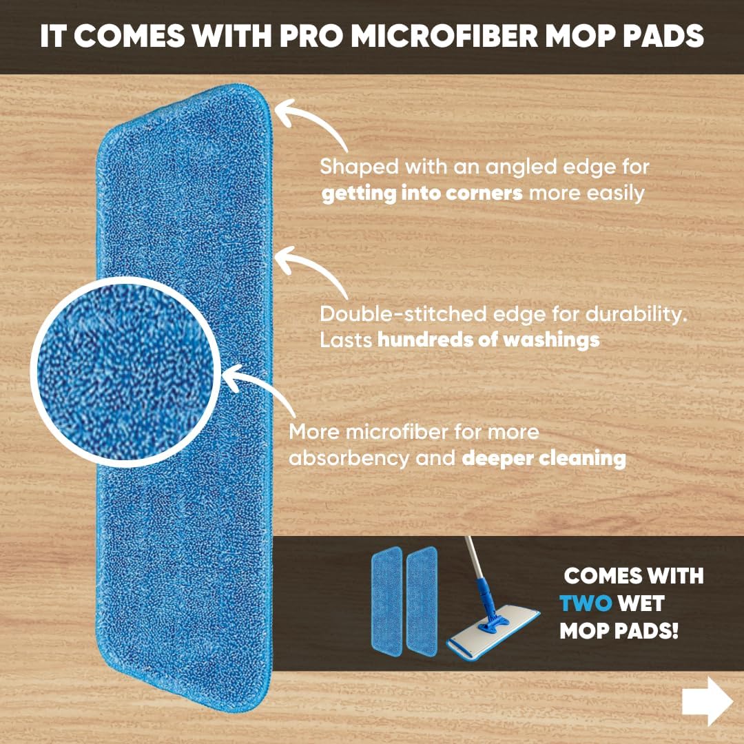 Cinch-Mop – Mikrofaser-Wischmopp für Hartholzböden – flaches Wischmopp-System für Holz, Fliesen, Lam
