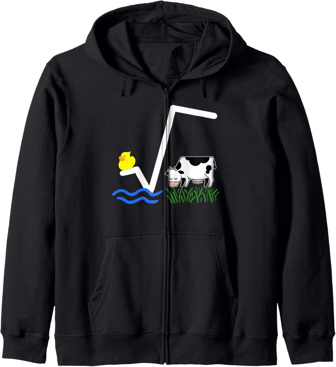 Mathematik Shirt N-te Wurzel Aus Q Ente Wurzel Kuh Witzig Kapuzenjacke