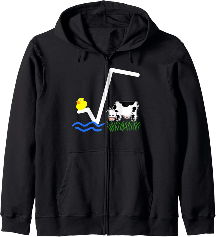 Mathematik Shirt N-te Wurzel Aus Q Ente Wurzel Kuh Witzig Kapuzenjacke