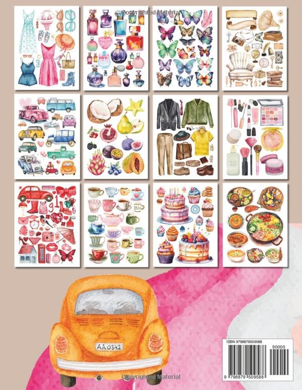 The Cut Out and Collage Watercolor Adorable Book: High-Quality Pretty Collection Daily Things to Cut