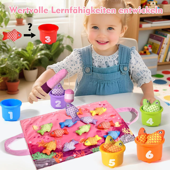 Montessori Spielzeug ab 1 2 Jahr Mädchen, Rosa Angelspiel kinderspielzeug, Baby Spielzeug für 6 12 1