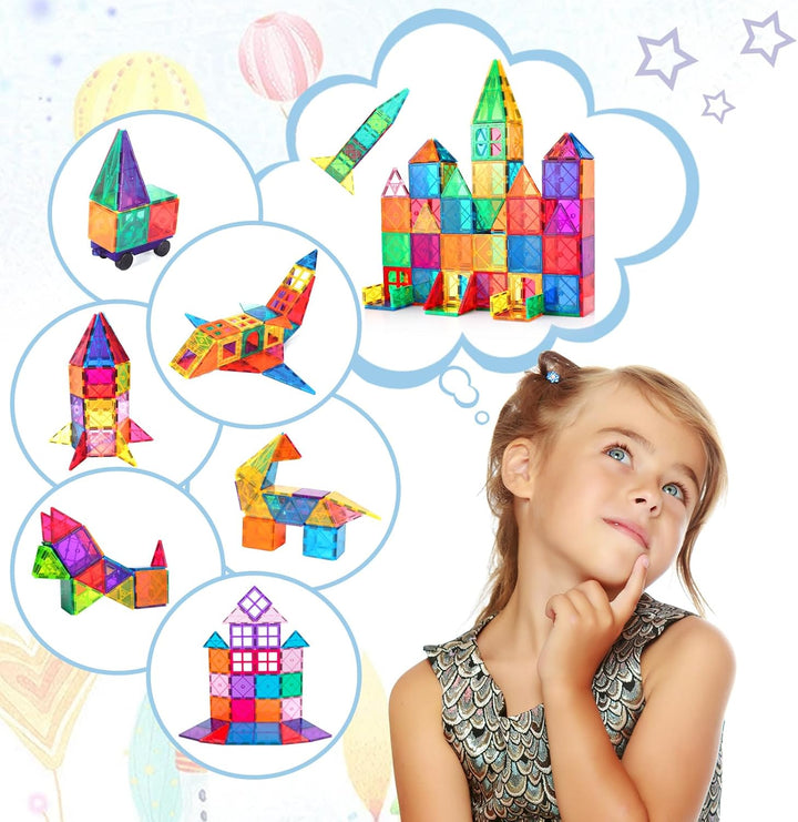 LeagoEra Magnetische Bausteine 70 Teile, Magnetspielzeug Magneten Kinder Magnetbausteine Magnet Spie