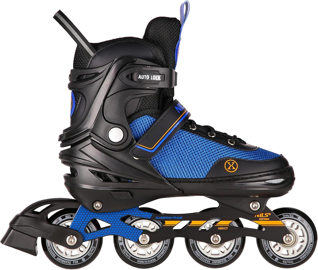 Nils Extreme 2-In-1 Inliner Eishockey Camille, Farbe:Schwarz-Orange, Grösse:L(39-43)