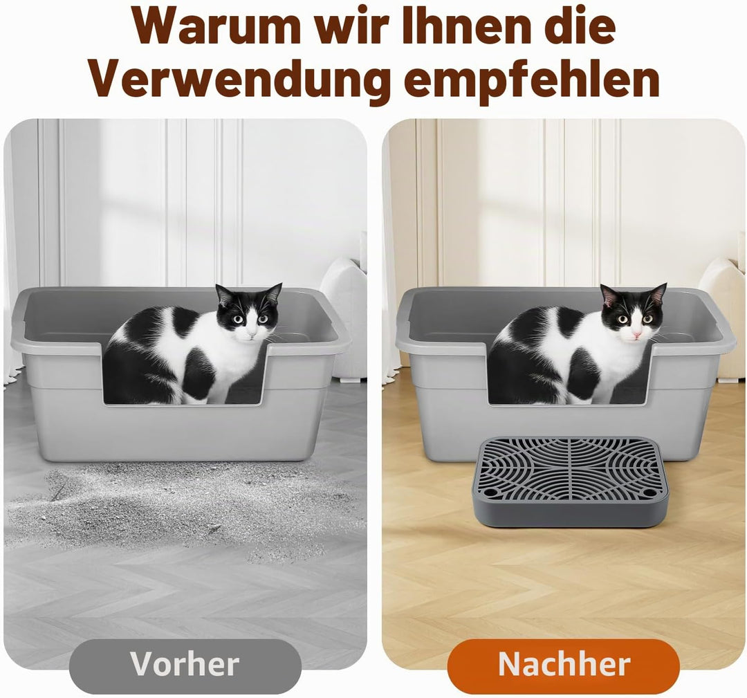 Kunststoff Katzentreppe, Katzentoilettenrampe mit Filterfunktion, Katzenstreu-Filterpedal für Kätzch