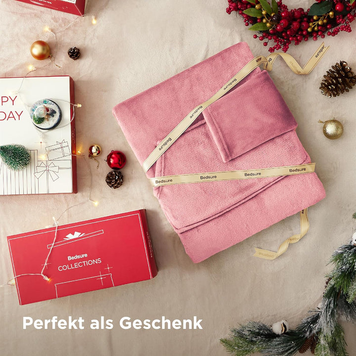 BEDSURE Decke mit Ärmeln Kuscheldecke - Weihnachten Geschenke für Frauen und Männer, Warm Ärmeldecke